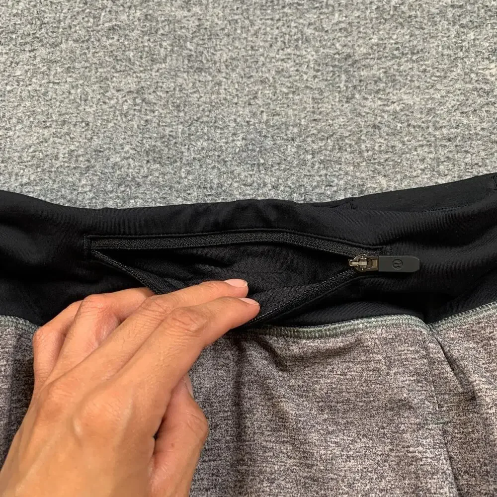 Lululemon Skort Womens 8 Grey Black Pace Rival A Line Running Tennis Pull On
